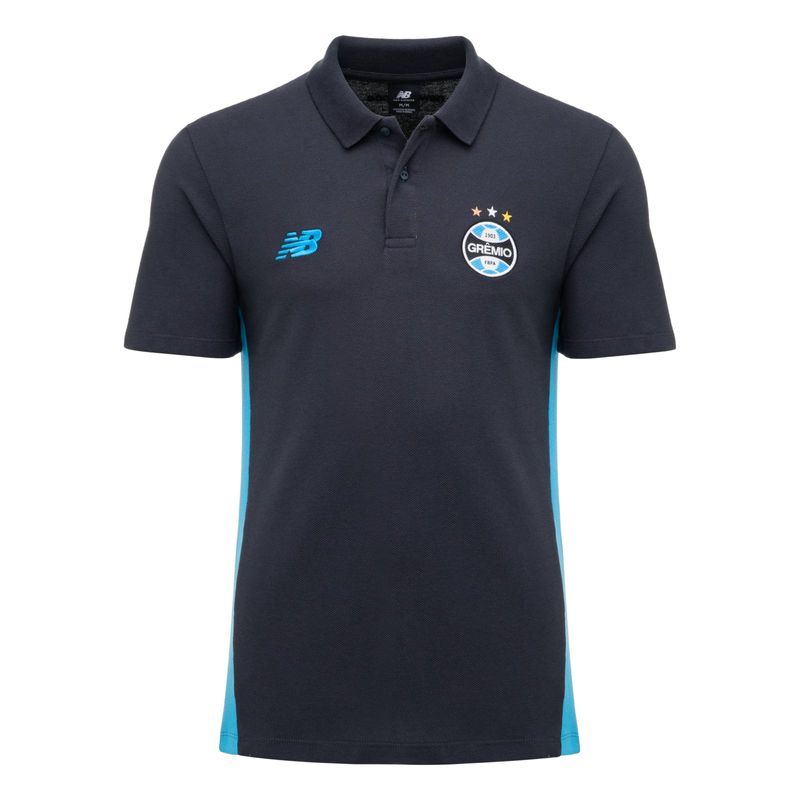 Polo Grêmio Grafite/Celeste NB Viagem 2026
