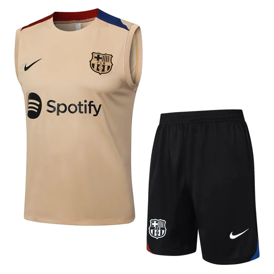 Conjunto Barcelona Treino Regata 24/25 Bege