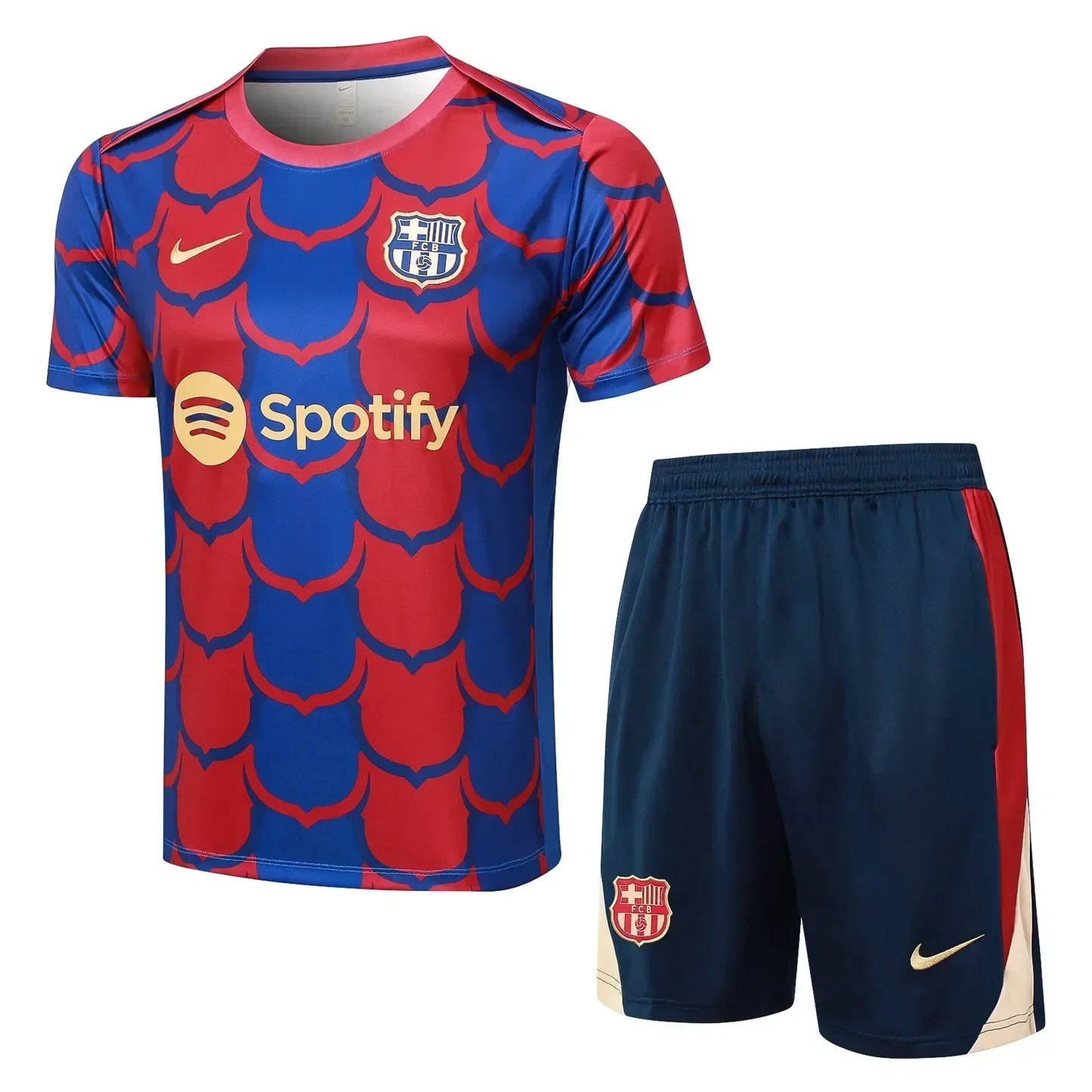 Conjunto Barcelona Treino 24/25 Azul Vermelho