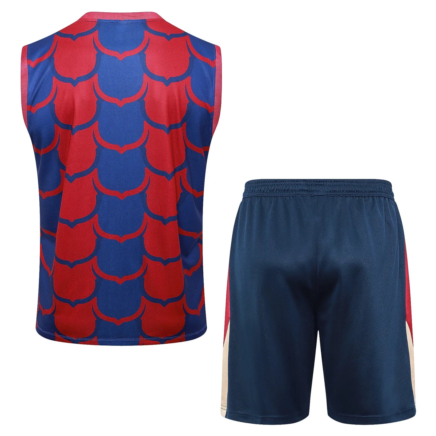 Conjunto Barcelona Treino Regata 24/25 Azul Vermelho