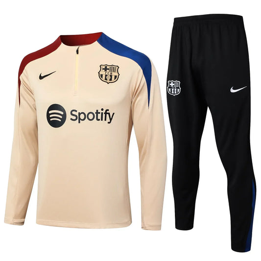 Conjunto Agasalho Barcelona 24/25 Bege
