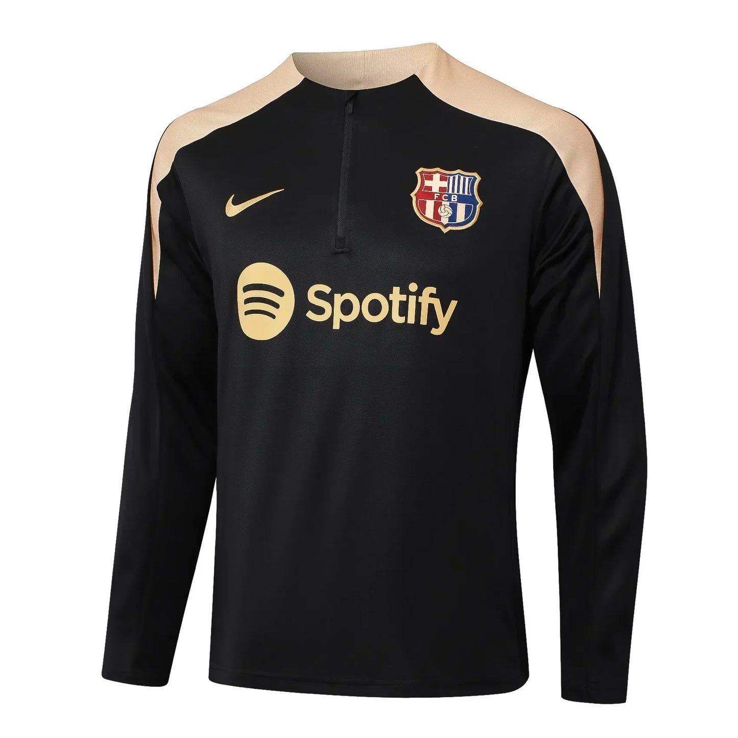 Conjunto Agasalho Barcelona 24/25 Preto e Bege
