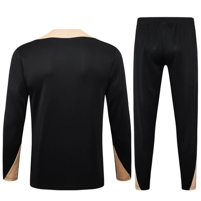 Conjunto Agasalho Barcelona 24/25 Preto e Bege