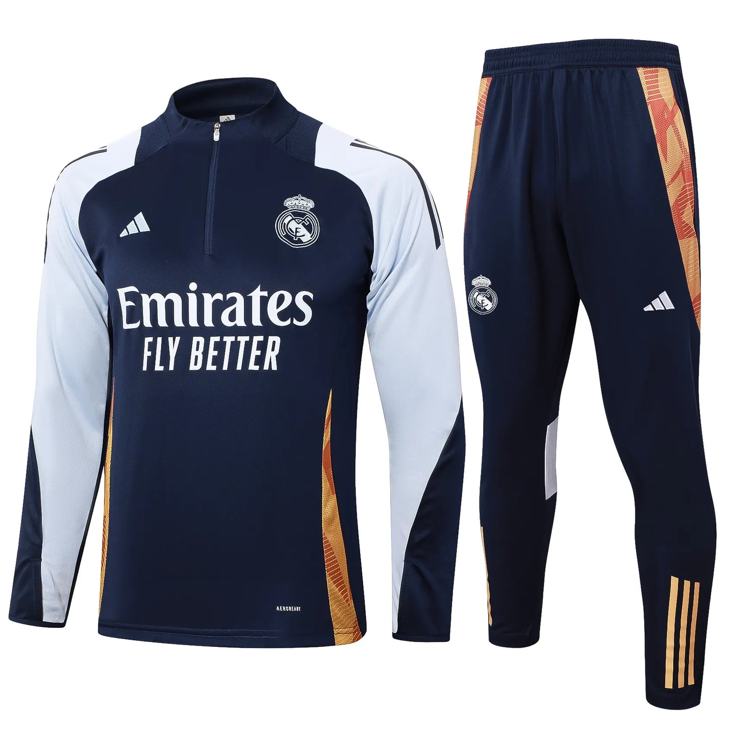 Conjunto Agasalho Real Madrid 24/25 Azul e Branco