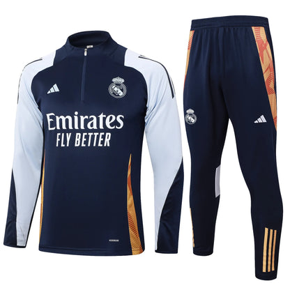 Conjunto Agasalho Real Madrid 24/25 Azul e Branco