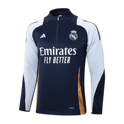 Conjunto Agasalho Real Madrid 24/25 Azul e Branco