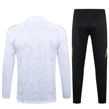 Conjunto Agasalho Real Madrid 24/25 Branco Listrado