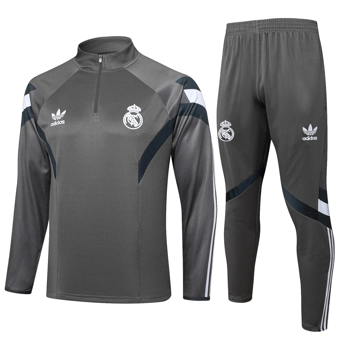 Conjunto Agasalho Real Madrid 24/25 Cinza Escuro