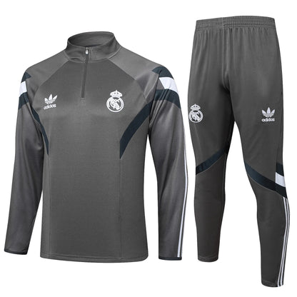 Conjunto Agasalho Real Madrid 24/25 Cinza Escuro