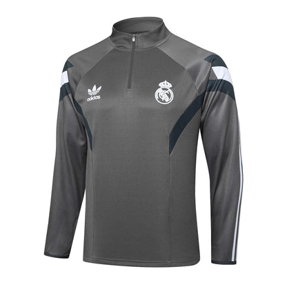 Conjunto Agasalho Real Madrid 24/25 Cinza Escuro