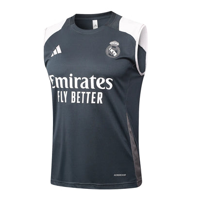 Conjunto Real Madrid Treino Regata 24/25 Cinza Liso