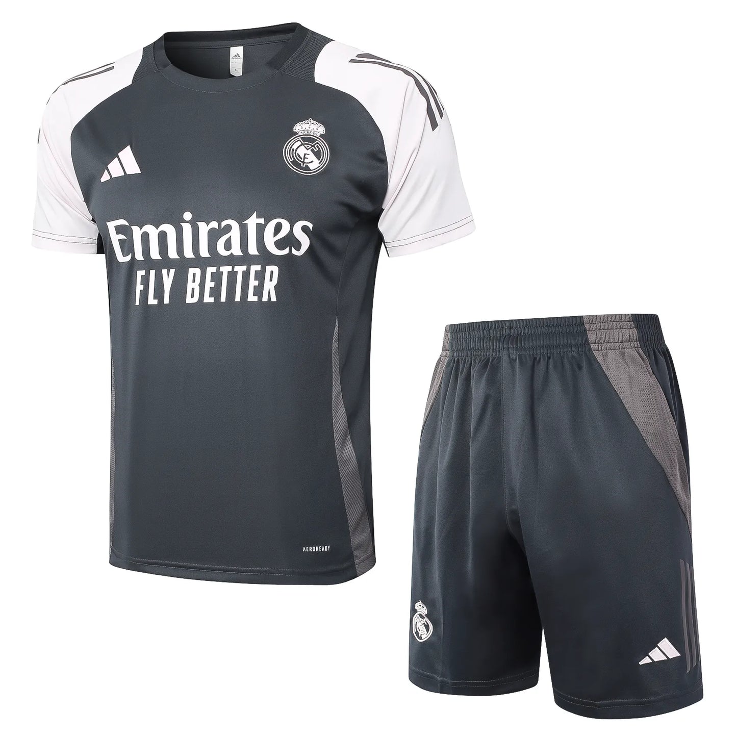 Conjunto Real Madrid Treino 24/25 Cinza Liso