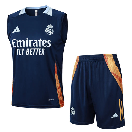 Conjunto Real Madrid Treino Regata 24/25 Azul Escuro