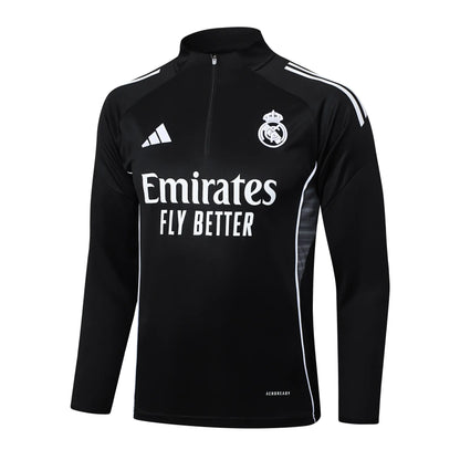 Conjunto Agasalho Real Madrid 25/26 Preto