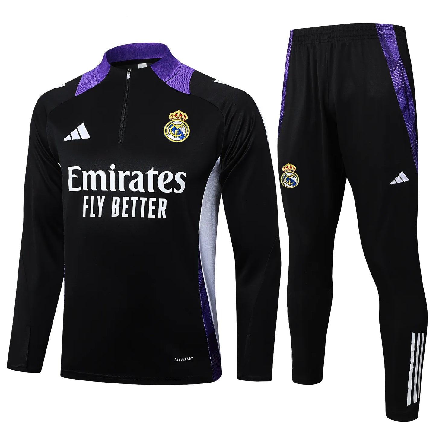 Conjunto Agasalho Real Madrid 24/25 Preto e Roxo