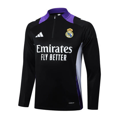 Conjunto Agasalho Real Madrid 24/25 Preto e Roxo