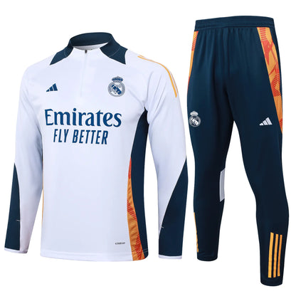Conjunto Agasalho Real Madrid 24/25 Branco e