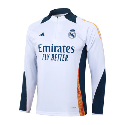 Conjunto Agasalho Real Madrid 24/25 Branco e