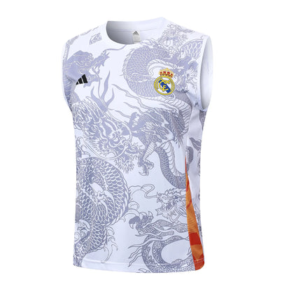 Conjunto Real Madrid Treino Regata 24/25 Branco Dragão