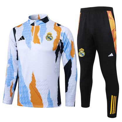 Conjunto Agasalho Real Madrid 24/25 Branco Puro