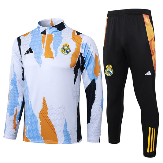 Conjunto Agasalho Real Madrid 24/25 Branco Puro