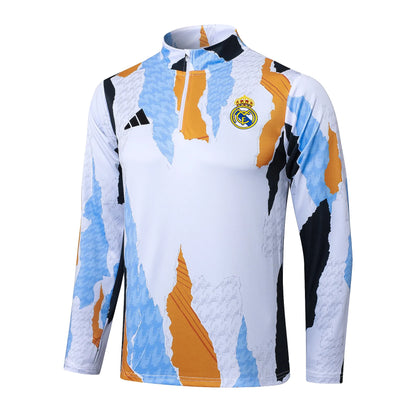 Conjunto Agasalho Real Madrid 24/25 Branco Puro