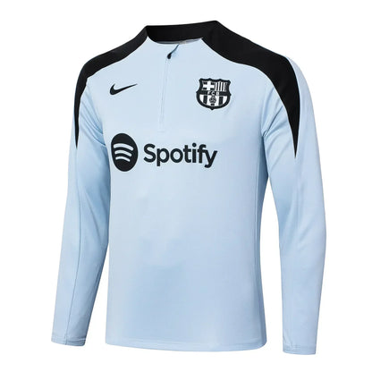 Conjunto Agasalho Barcelona 24/25 Branco e Preto