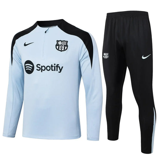 Conjunto Agasalho Barcelona 24/25 Branco e Preto