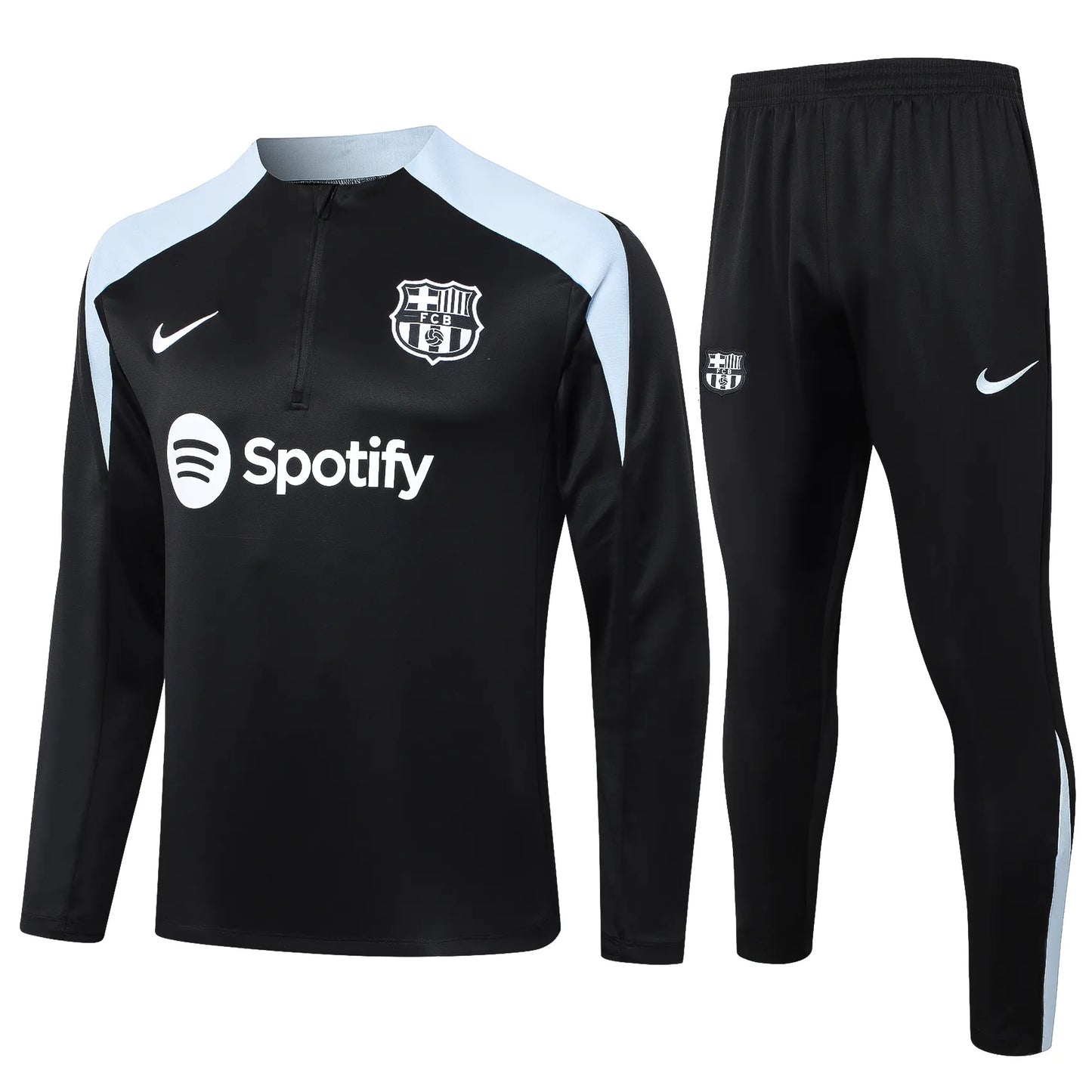Conjunto Agasalho Barcelona 24/25 Preto e Branco