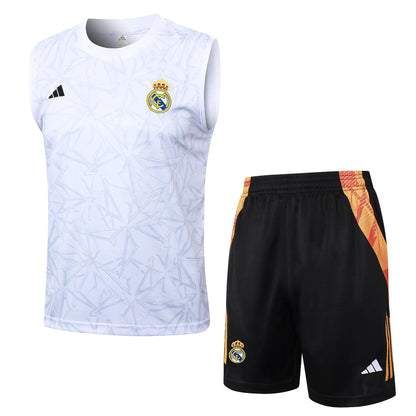 Conjunto Real Madrid Treino Regata 24/25 Branco Cru