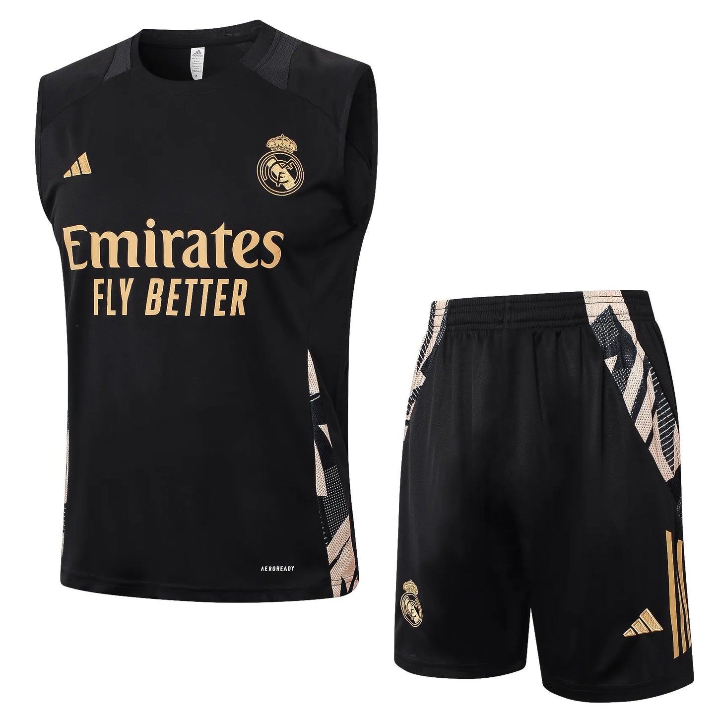 Conjunto Real Madrid Treino Regata 24/25 Preto Escamas