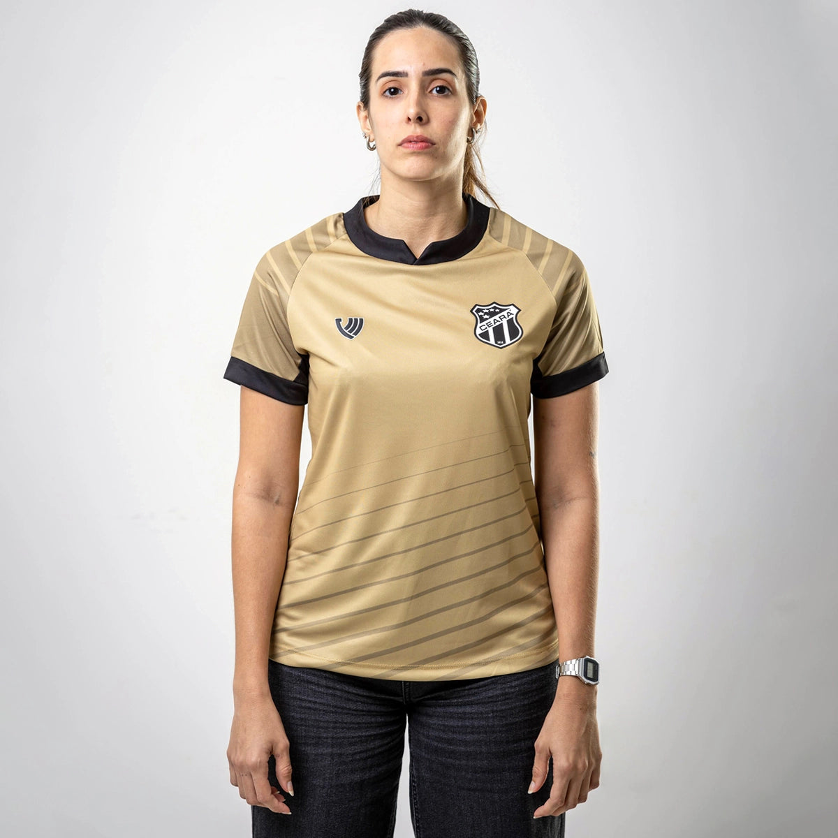 Camisa Goleiro Ceará III 2025 Feminina Dourada