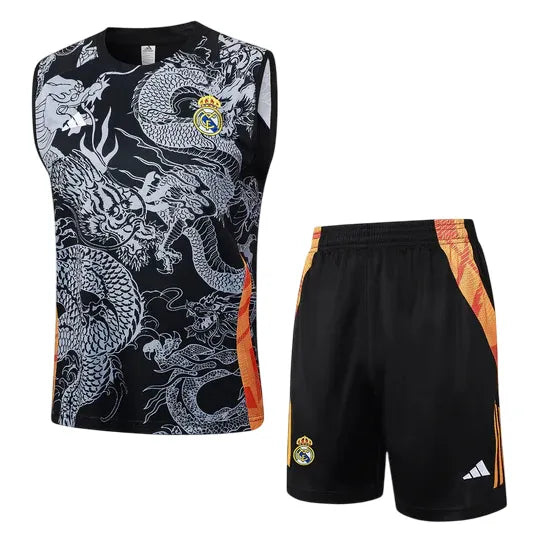 Conjunto Real Madrid Treino Regata 24/25 Cinza Dragão