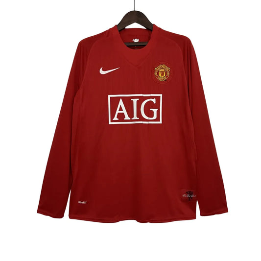 Camisa Manchester United 07/08 Home Retrô Manga Longa