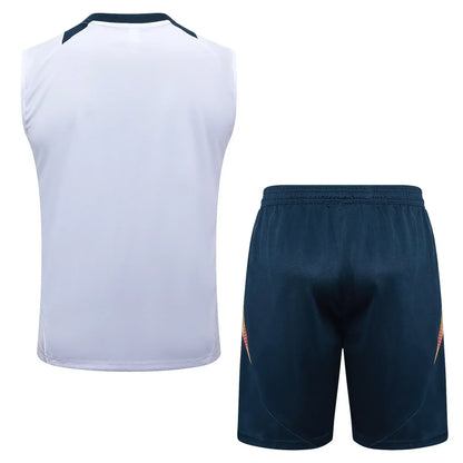 Conjunto Real Madrid Treino Regata 24/25 Branco Liso