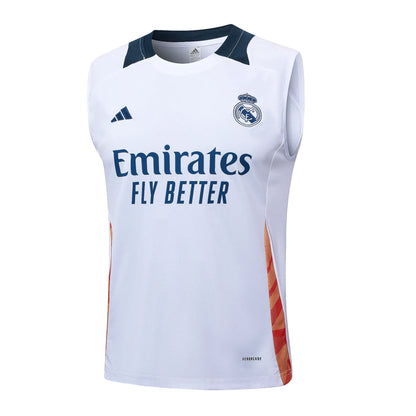 Conjunto Real Madrid Treino Regata 24/25 Branco Liso